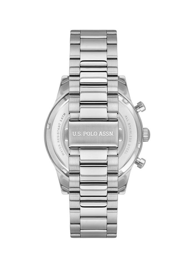 U.S. Polo Assn. U.S. Polo Assn. USPA1055B-02 46mm Watch with Bold Blue Dial, Chronograph Features & Stainless Steel Band - Essential Timepiece for Fashion-Forward Gents  - Image 3