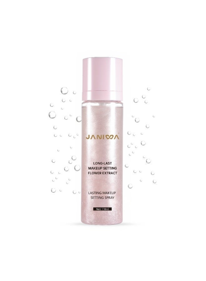 JANIWA Vegan Makeup Setting Spray (110 ml) Natural Matte Finish Long-Lasting Makeup Fixer Hydrating & Oil Control with Flower Extract Cruelty-Free, Paraben & Alcohol-Free (Shimmer) - Image 1