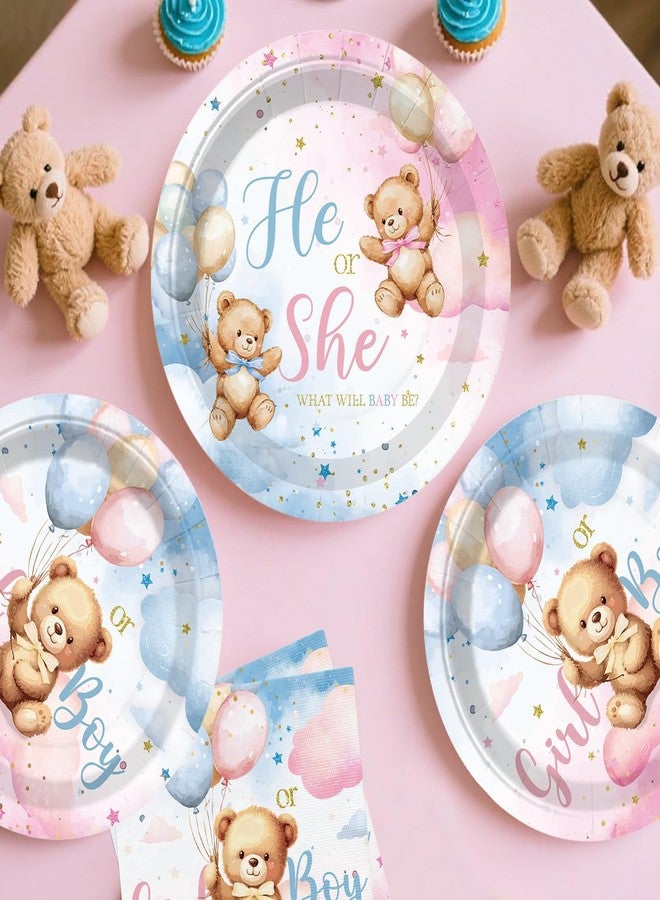 cocomigo 232pcs Bear Gender Reveal Decorations Complete Party Set, He or She Baby Gender Reveal Decorations, Boy or Girl Bear Theme Party Supplies, Serves 20 Guests - Image 5