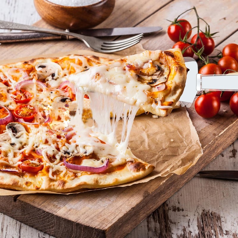 Tinsky 50Pcs Plastic Disposable Cake Cutter 9.1Inch Wedding Pie Server Plastic Spatula Cake Server Cutting Knives Pie Pizza Pastry Slicer Serving Utensils (Clear) - Image 5