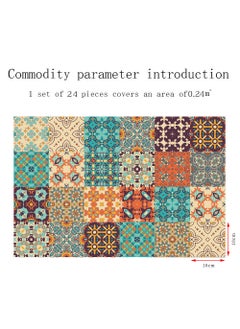10cm 24pieces ceramic tile tiling, retro pattern self-adhesive splicing, refurbished wall tiling