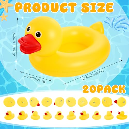 WinnerWhy Duck Matching Game Includes Inflatable Pool Pond and 20 Numbered Floating Rubber Ducks for Festival Carnival Water Outdoor Game Pump Not Included - Image 5