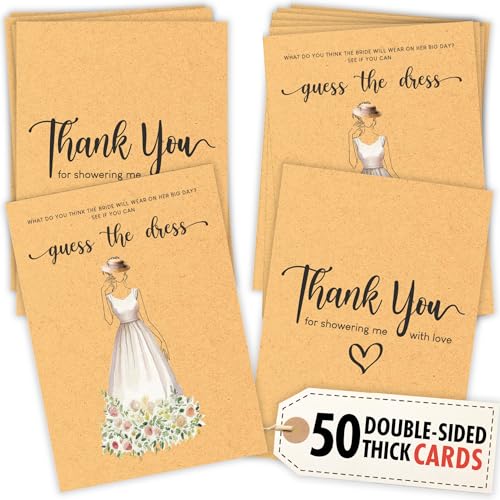 STOFINITY Guess The Dress Bridal Shower Game 50 Pcs Wedding Shower Games for 50 Guests Funny Bridal Party Game for Bridal Decorations - Image 1