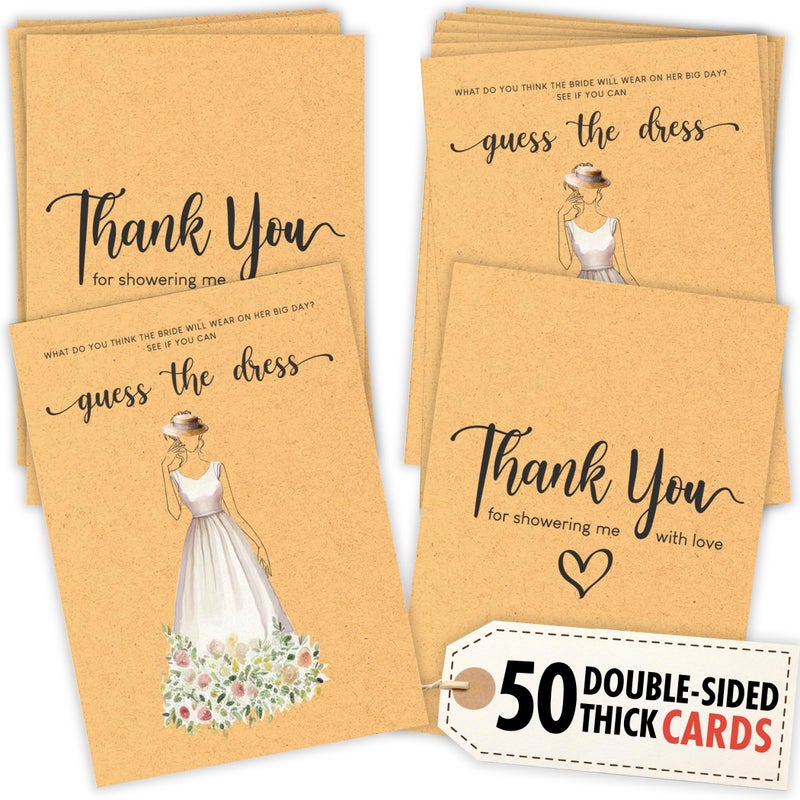 STOFINITY Guess The Dress Bridal Shower Game 50 Pcs Wedding Shower Games for 50 Guests Funny Bridal Party Game for Bridal Decorations - Image 2