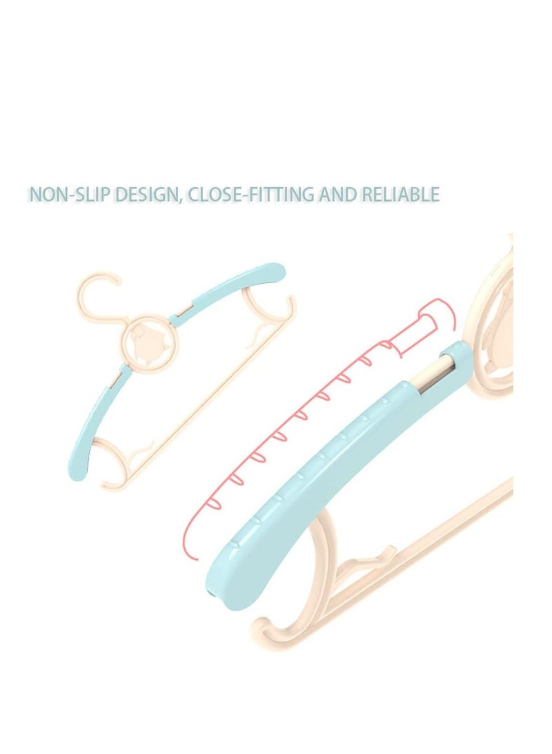 Baby Hangers,Extendable Infant Hangers,Adjustable PP Hangers Non Slip,Kids Hangers for Closet, Children Coat Hanger for Girl Boy Toddler Kids (A-Blue-10pcs) - Image 4