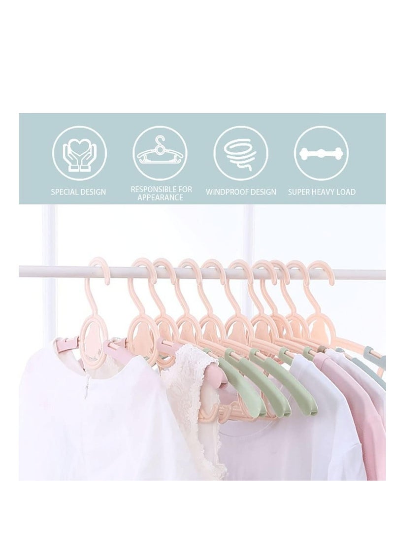 Baby Hangers,Extendable Infant Hangers,Adjustable PP Hangers Non Slip,Kids Hangers for Closet, Children Coat Hanger for Girl Boy Toddler Kids (A-Blue-10pcs) - Image 2