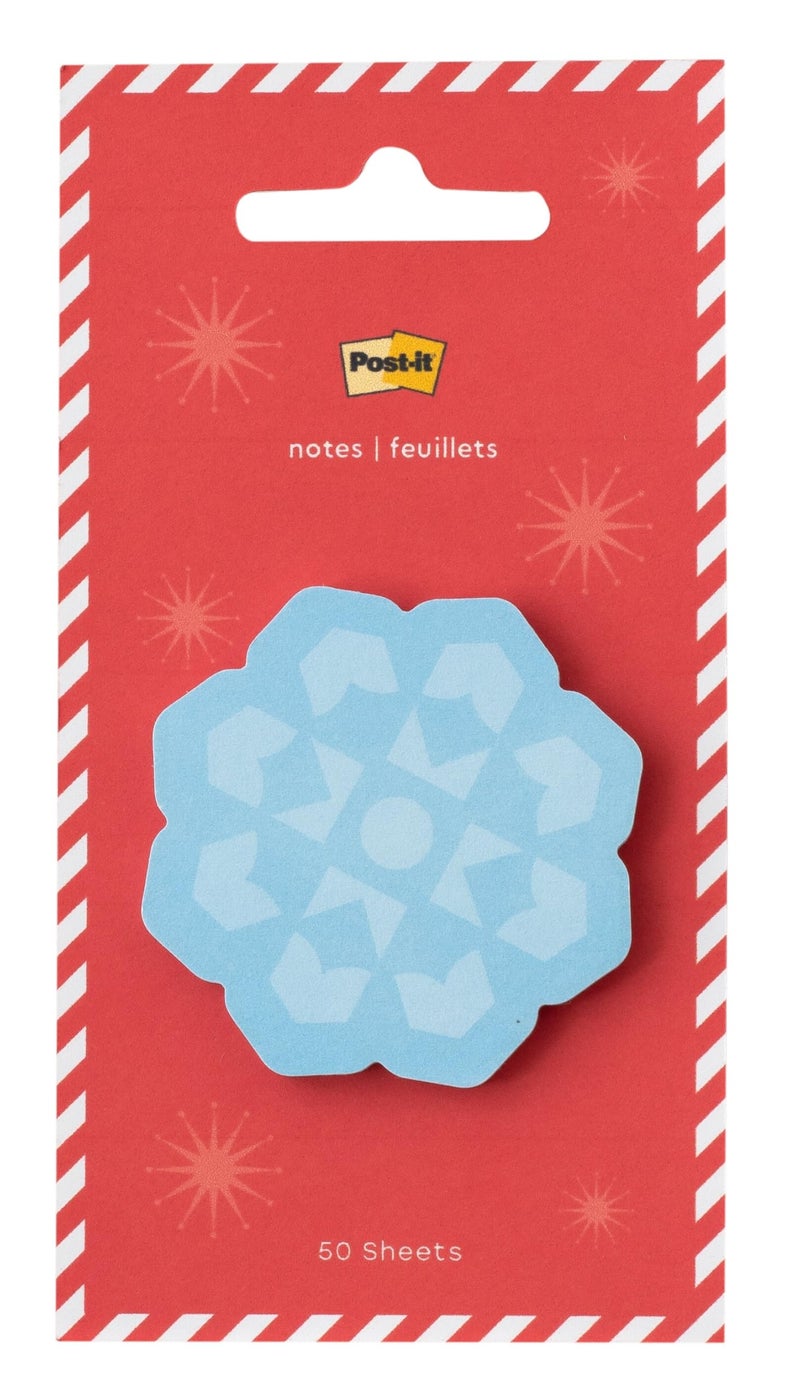 Post It Post-it Jingle Sticky Notes, Snowflake Design, 2 in. x 2 in., 1 Snowflake Shaped Cute Sticky Note Pad with 50 Sheets - Image 1