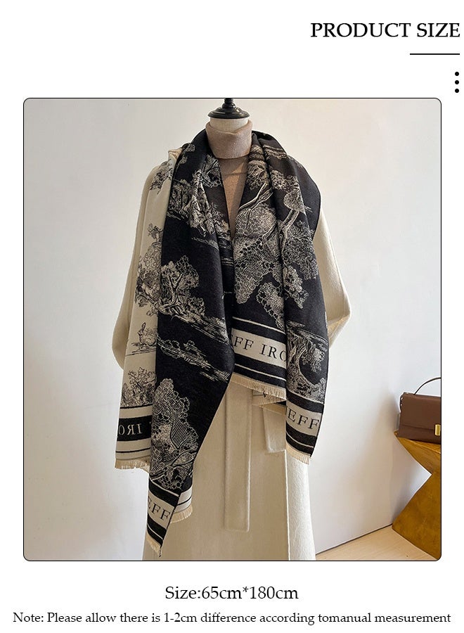 DUNISO Lady's Shawl Scarf, Soft Cape,Lady's Shawl Scarf, Open Cloak, Coat Shawl, Extra-Large Sweater, Casual Cardigan,Shawl - Image 2