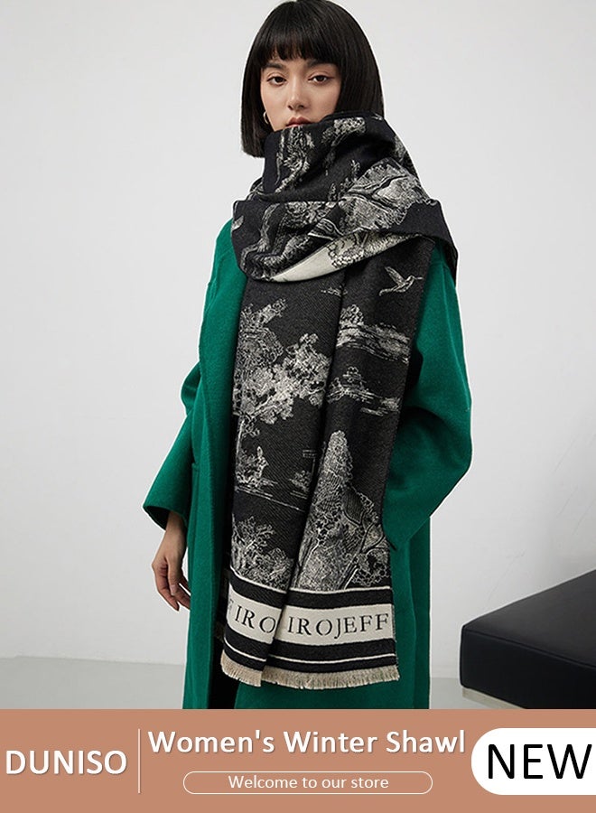 DUNISO Lady's Shawl Scarf, Soft Cape,Lady's Shawl Scarf, Open Cloak, Coat Shawl, Extra-Large Sweater, Casual Cardigan,Shawl - Image 1