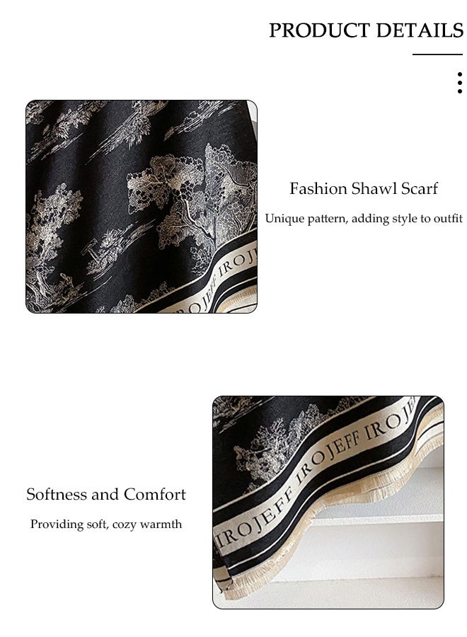 DUNISO Lady's Shawl Scarf, Soft Cape,Lady's Shawl Scarf, Open Cloak, Coat Shawl, Extra-Large Sweater, Casual Cardigan,Shawl - Image 3