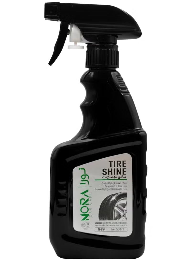 Nora Tire Shine for Cars – Wet Gloss Finish with Anti-Cracking and Drying Protection – 500ml - Image 1