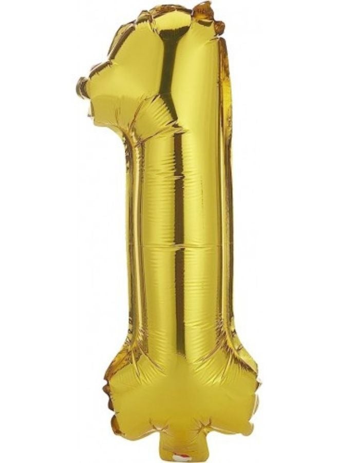 DecoLoral DECOR ME Gold colour 32inch Number Foil Balloon (No-1)
