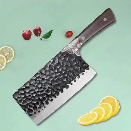 Machado Stainless Steel Professional Damascus Knife With Stylish Vintage Bolster, Full Tang Rivet Fixed Heavy Duty Butcher Knife - Image 4