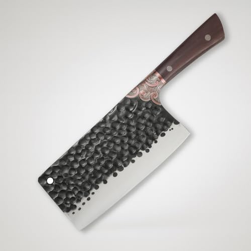 Machado Stainless Steel Professional Damascus Knife With Stylish Vintage Bolster, Full Tang Rivet Fixed Heavy Duty Butcher Knife - Image 1