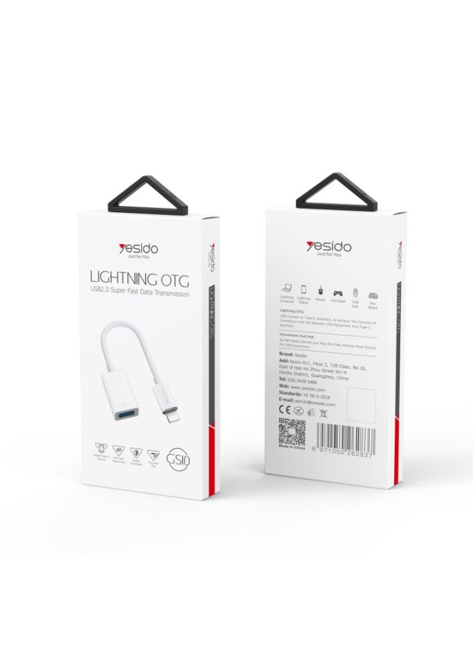 Yesido - GS10 Plastic For Lightning To USB Memory Disk Card Reader For iPhone To USB OTG Adapter - Image 1
