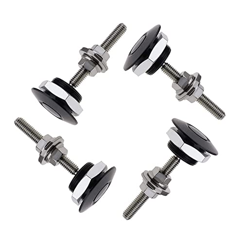 ANJOSHI 4Pack Quick Release Latch Lock Clip Push Button Bonnet Kit 1.25in/32mm Diameter Universal Aluminum Alloy Quick Latch Lock for Auto Car Bumper License Plate Hood or Various DIY(4Pack-Black) - Image 1