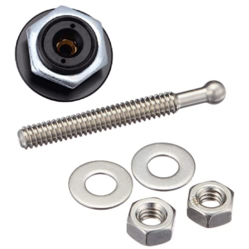 ANJOSHI 4Pack Quick Release Latch Lock Clip Push Button Bonnet Kit 1.25in/32mm Diameter Universal Aluminum Alloy Quick Latch Lock for Auto Car Bumper License Plate Hood or Various DIY(4Pack-Black) - Image 2
