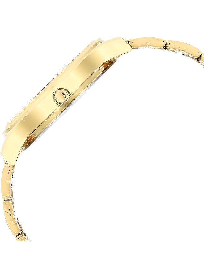 تيتان ساعة كاريشما للرجال من الفولاذ المقاوم للصدأ بمينا أخضر تناظرية 1650Ym08 رقم 1650Ym08 لون السوار ذهبي - Image 3