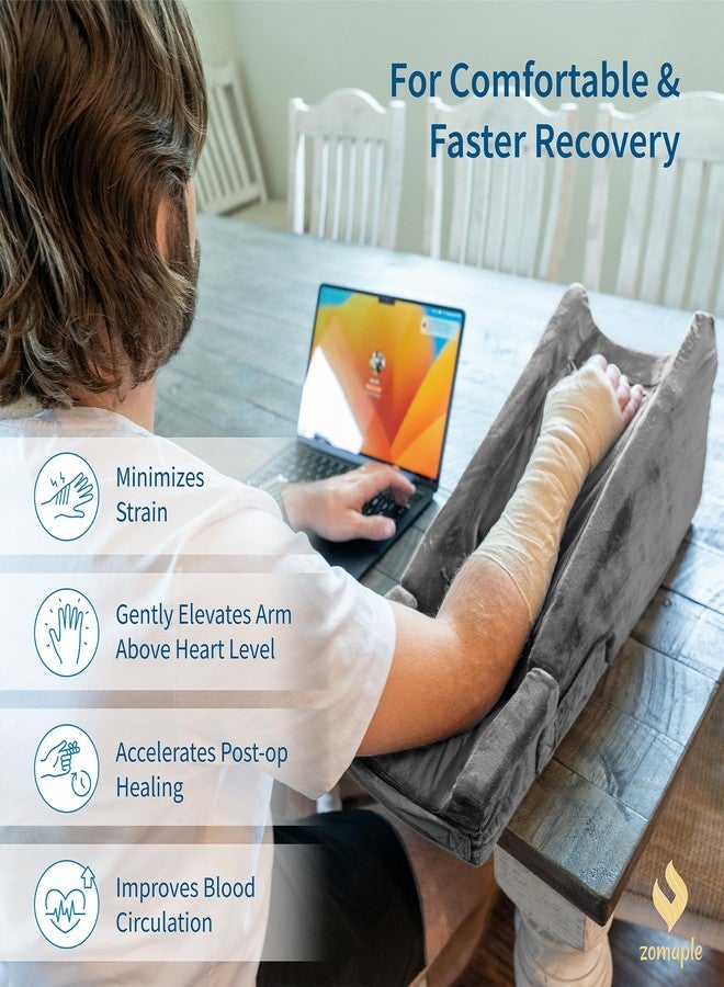 Zomaple Arm Elevation Pillow for Post Surgery - Adjustable Arm Support Pillow with Gel Memory Foam & Hot/Cold Pack - Couch Rest Pillow for Bed, Carpal Tunnel, Wrist & Elbow Recovery, Help Reduce Pain - Image 2