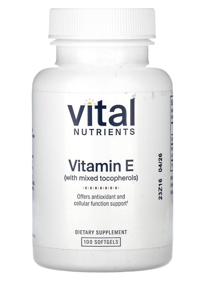 Vital Nutrients - Vitamin E With Mixed Tocopherols 100 Softgels - Image 1