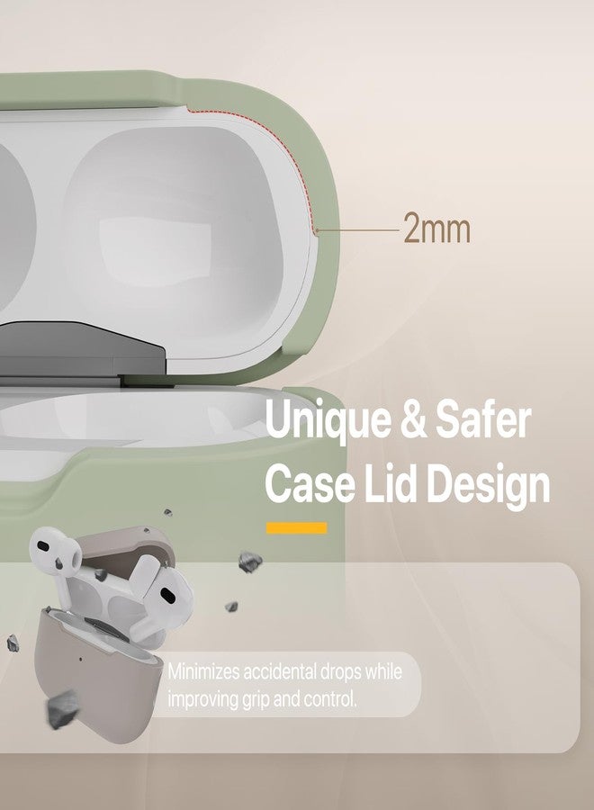 MAGEASY Designed for AirPods Pro 2 Case - Shockproof Protective Case for AirPods Pro & Pro 2, Stain-Resistant, Smooth & Skin-Friendly, Support Wireless Charging - Skin (Desert Green) - Image 4