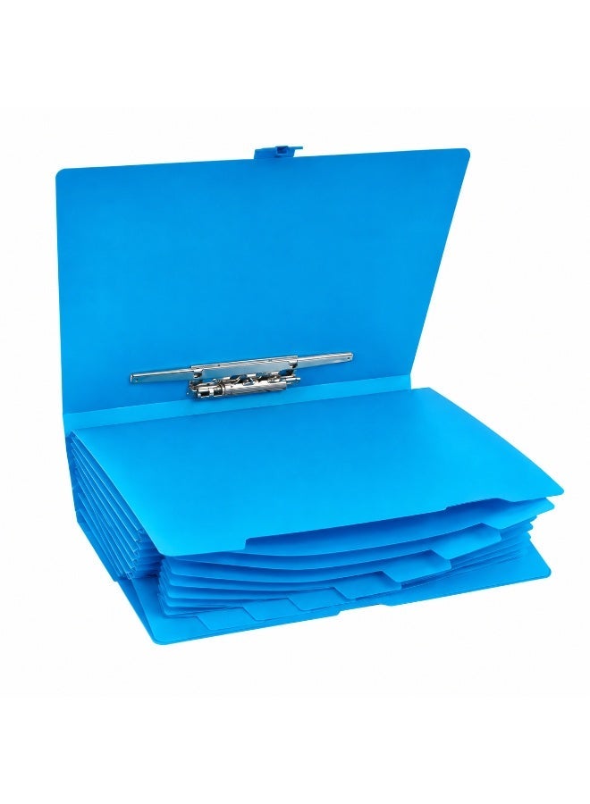 Lukadah Expandable File Folder with Metal Clip | 13 Pocket Accordion Document Organizer | Portable A4 File Storage Case | Waterproof Expanding Folder for Office, School & Home | Blue - Image 1