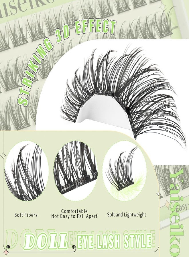 Yaiseiko Self Adhesive Lashes Clusters Kit Wispy Eyelash Extension Self Adhesive Eyelashes Reusable Press on Lashes No Glue Needed lash Clusters Kit 10-18mm C Curl Individual Lashes(B03 Kit,66Pcs) - Image 5