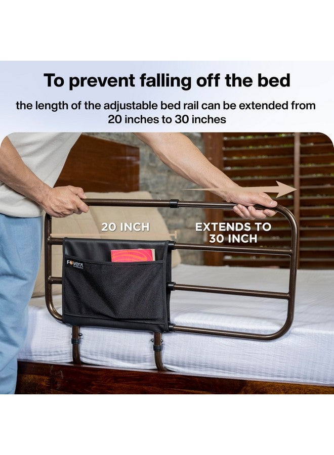 FOVERA Adjustable Bed Safety Rail for Adults, Elderly, Seniors & Surgery Patients - Assist Bar with Storage Pocket for Fall Prevention, Fits Any Bed & Eases Getting in & Out of Bed (Made in India) - Image 3