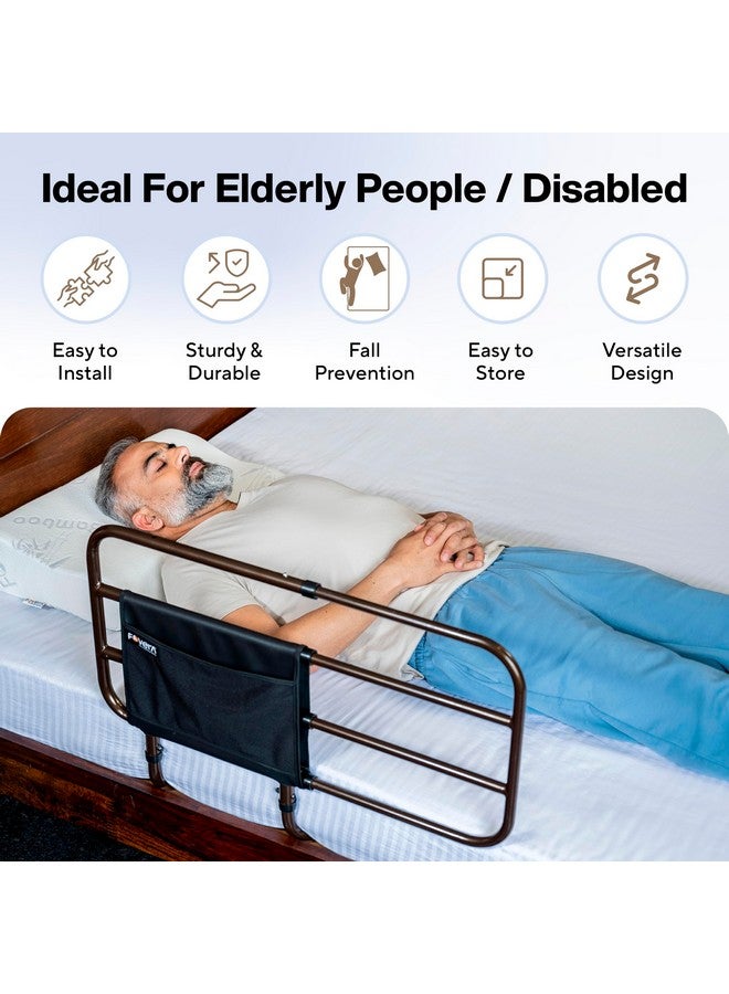 FOVERA Adjustable Bed Safety Rail for Adults, Elderly, Seniors & Surgery Patients - Assist Bar with Storage Pocket for Fall Prevention, Fits Any Bed & Eases Getting in & Out of Bed (Made in India) - Image 2