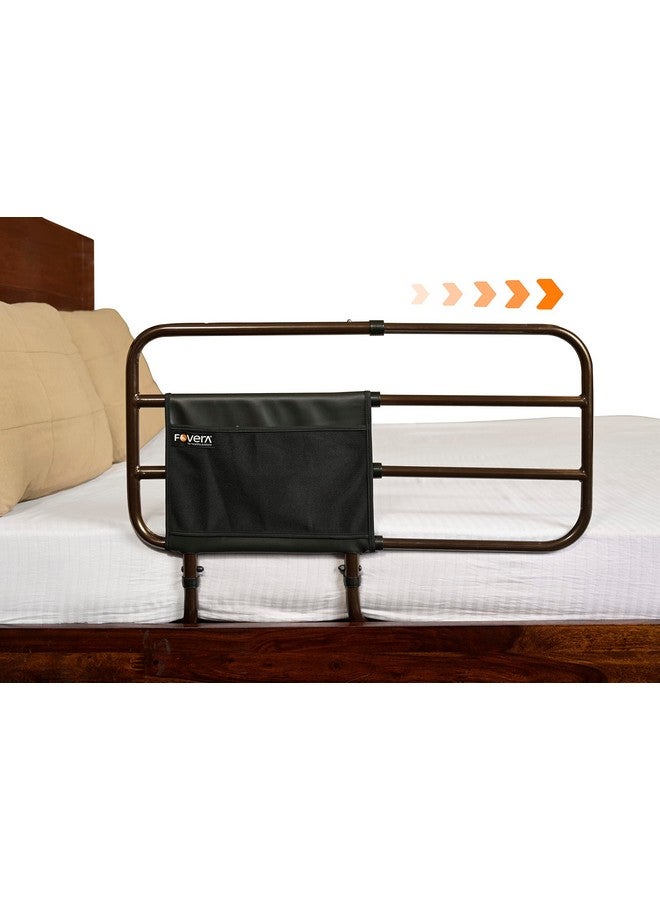 FOVERA Adjustable Bed Safety Rail for Adults, Elderly, Seniors & Surgery Patients - Assist Bar with Storage Pocket for Fall Prevention, Fits Any Bed & Eases Getting in & Out of Bed (Made in India) - Image 1