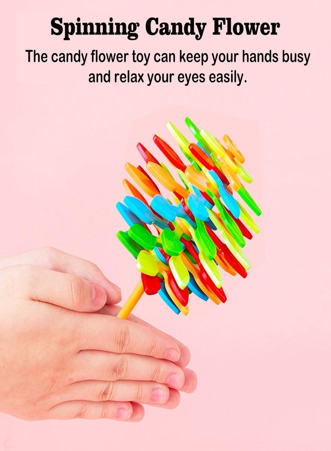 VGRASSP Spinning Candy Flower Toy for Kids - Lollipop Shaped Hand Spinner - Twisting and Rotating Colorful Flower - Stress Buster Gift for Boys and Girls - Color As Per Stock - Image 4