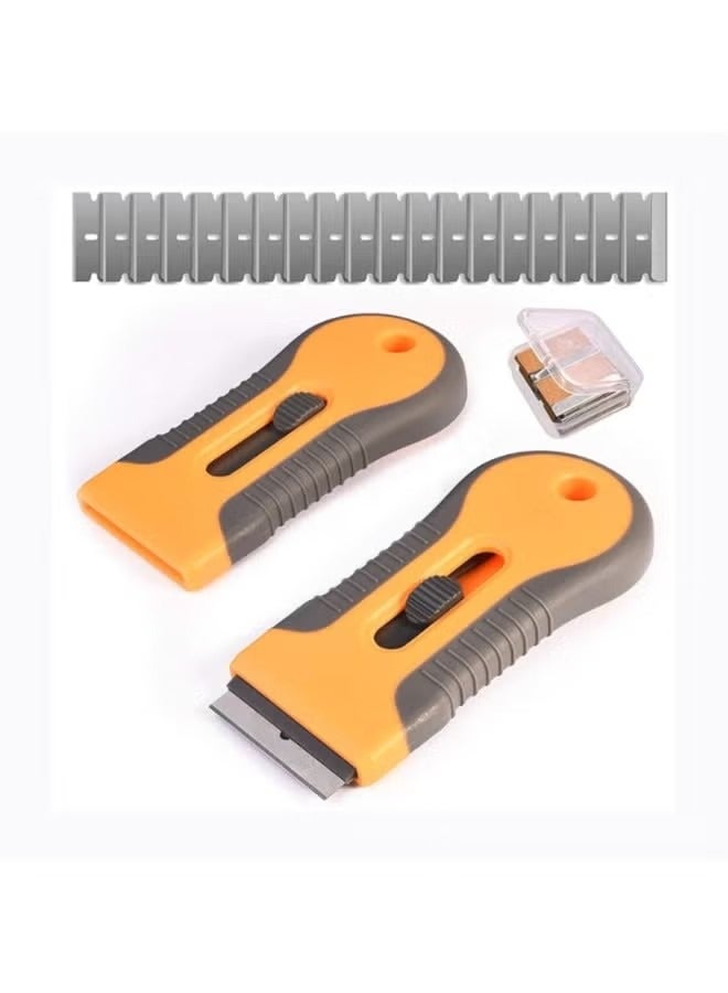 3 PCS Cleaning scraper: Multi-Surface Cleaning Tool for Glass, Ceramic Cooktops, Ovens, Glass Top Stoves and  Removes Burned-On Food, Tough Stains, Dirt, Stickers, and Paint（10 Extra Blades） - Image 2