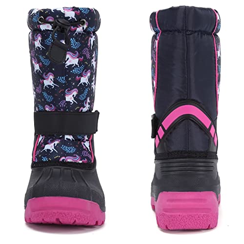 CIOR Kids Snow Boots for Boys Girls Toddler Winter Outdoor Boots Waterproof with Fur Lined(Toddler/Little Kids) Du Black-31 - Image 3