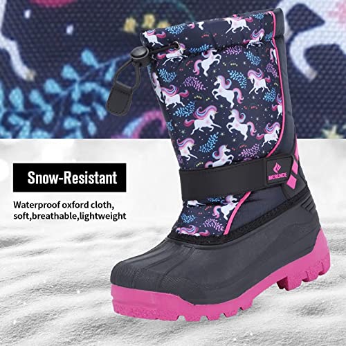 CIOR Kids Snow Boots for Boys Girls Toddler Winter Outdoor Boots Waterproof with Fur Lined(Toddler/Little Kids) Du Black-31 - Image 5