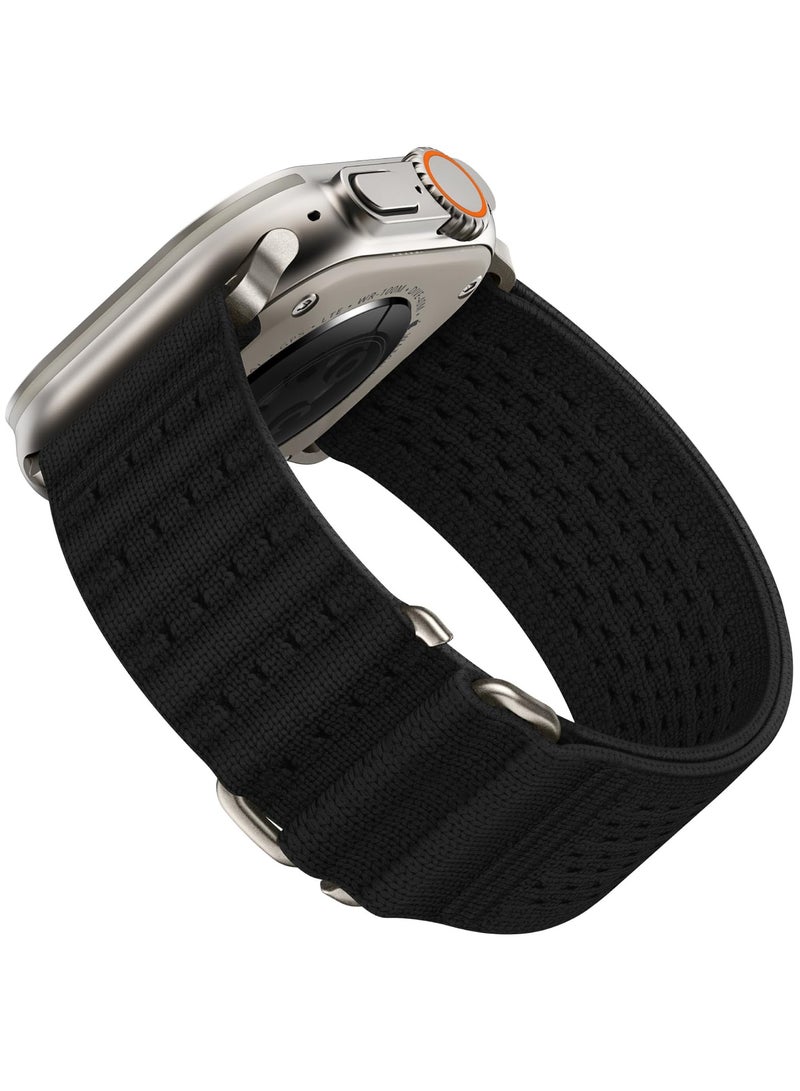 Sport Durable Rugged Watch Band Designed for Apple Watch Ultra 1/2 49mm 46mm 45mm 44mm 42mm, Soft Stretchy Mesh Nylon Loop Strap with S-Hook for iwatch Series 10 9 8 7 6 5 4 3 2 1 SE - Image 1