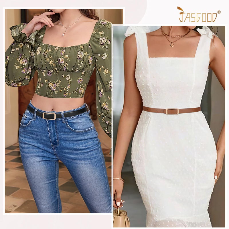 JASGOOD Women Reversible Leather Belt for Pants Jeans Ladies Waist Belt for Dresses - Image 4