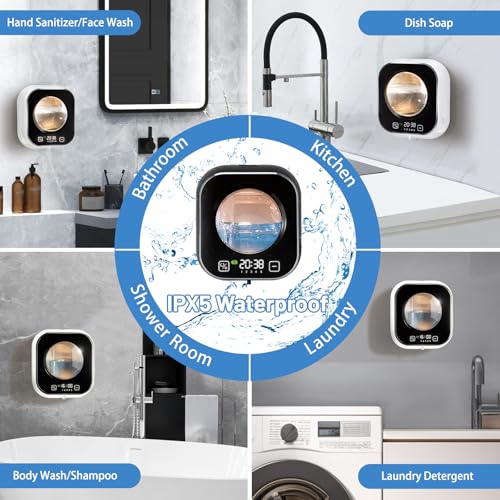 Wekity Automatic Soap Dispenser, 320ML Touchless Smart Hand Soap Dispenser, 5 Adjustable Soap Levels, Rechargeable Wall Mounted Electric Foam Soap Dispenser for Bathroom Kitchen Office (White) - Image 5