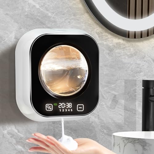 Wekity Automatic Soap Dispenser, 320ML Touchless Smart Hand Soap Dispenser, 5 Adjustable Soap Levels, Rechargeable Wall Mounted Electric Foam Soap Dispenser for Bathroom Kitchen Office (White) - Image 1