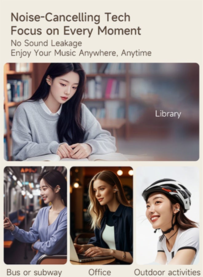 DUDAO U20 Open Ear Ring True Open Ear Headphones, Clip-On Bluetooth 5.4 OWS Earphones, Ultra-Low Latency Wireless Earbuds, Memory Titanium Alloy Wire, Noise-Cancelling, 30H Battery Life, Lightweight 4.9g, Comfortable Fit  - Image 5