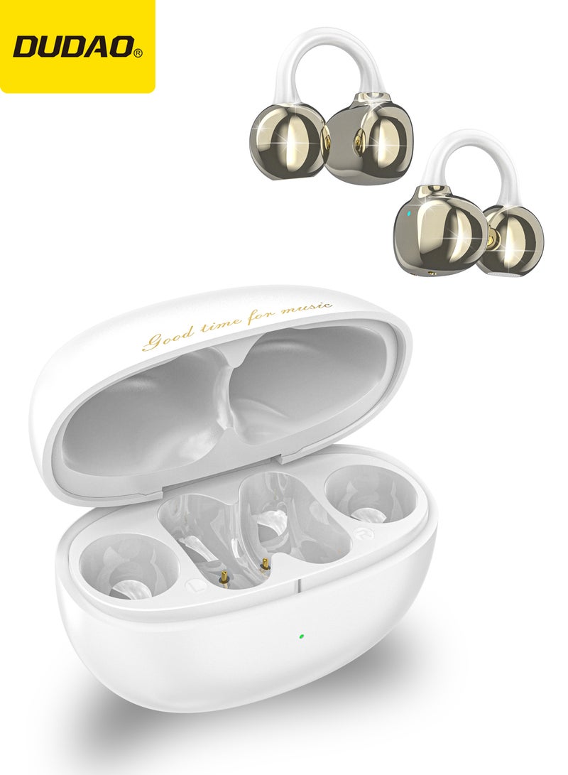 DUDAO U20 Open Ear Ring True Open Ear Headphones, Clip-On Bluetooth 5.4 OWS Earphones, Ultra-Low Latency Wireless Earbuds, Memory Titanium Alloy Wire, Noise-Cancelling, 30H Battery Life, Lightweight 4.9g, Comfortable Fit  - Image 1