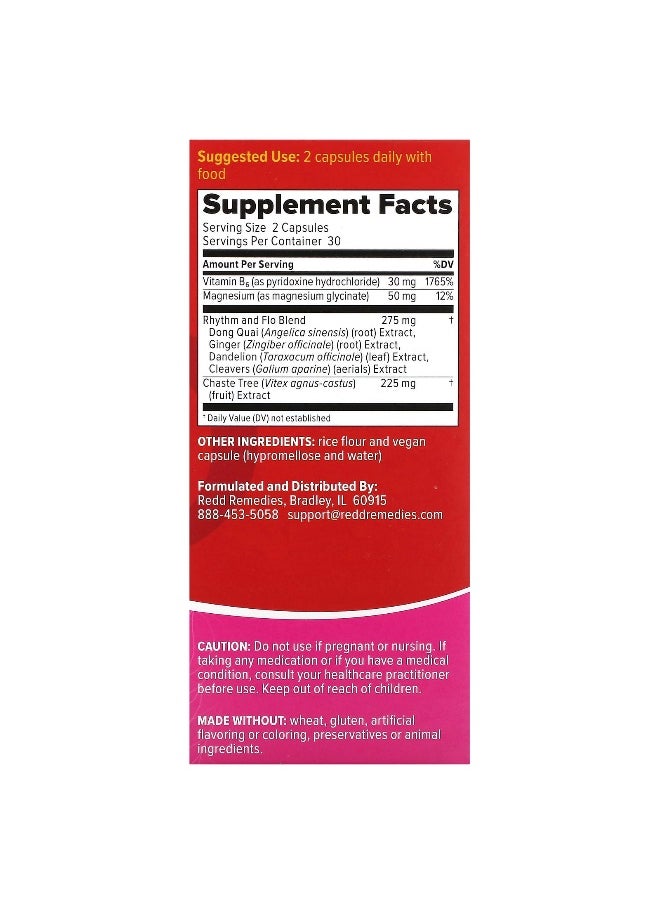REDD REMEDIES Redd Remedies, Rhythm & Flo, 60 Vegan Capsules  - Image 2