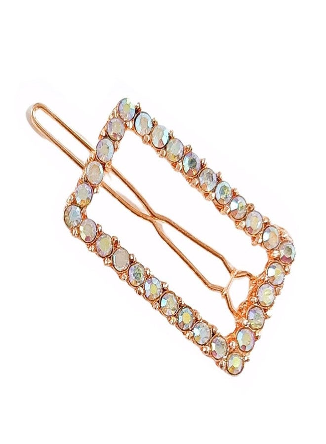 DealFry Korean Fashion Clear Rhinestone Hair Clips for Women & Girl, rectangle shape Snap Barrettes Handmade studded diamond hairpin Headwear Accessories Styling Tool for Party Wedding (12 Pcs) - Image 3