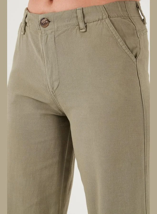 Lela  Lela Cotton Standard Fit High Waist Wide Leg Pants Women's TROUSERS 668YP5193 for Women | Best Price UAE