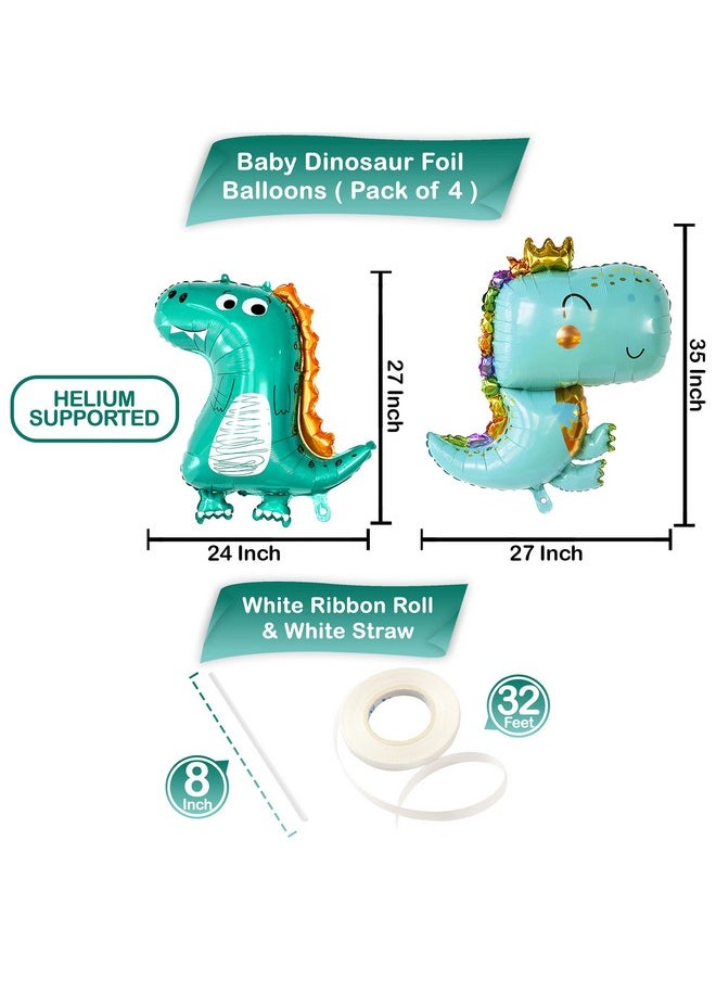 KATCHON Large Girl Dinosaur Balloon 35 Inch Pack Of 4 ; Dinosaur Birthday Party Supplies ; Dino Balloons Baby Dinosaur Party Decorations ; Girl Dinosaur Balloons Dinosaur Baby Shower Decorations  - Image 5