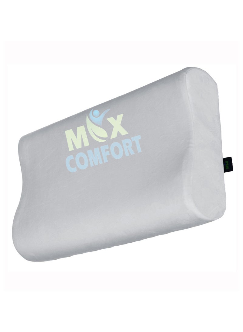 ماكس كمفورت مخدة طبية للنوم – ميموري فوم أمريكي، للوقاية من آلام الرقبة، مقاس 50×30×11 سم، لون أوف وايت - Image 1