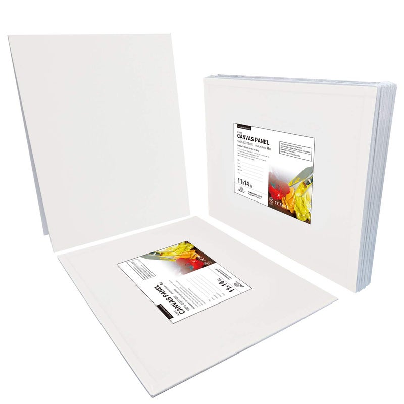 PHOENIX Painting Canvas Panels 11x14 Inch, 12 Value Pack - 8 Oz Triple Primed 100% Cotton Acid Free Canvas Boards for Painting, White Blank Flat Canvas Boards for Acrylic, Oil Paints - Image 4
