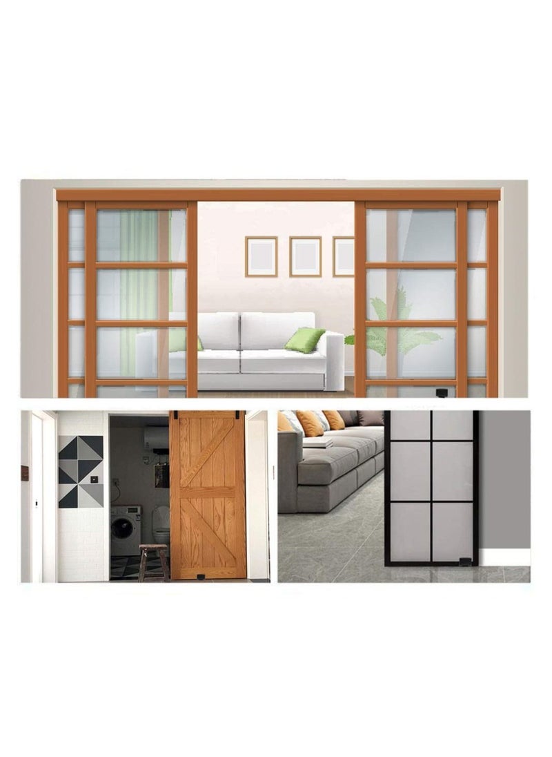 Generic Sliding Barn Door Hardware Track Kit Carbon Steel Flat Track System Closet Rail Sliding Kit for Single Door with Screws  - Image 5
