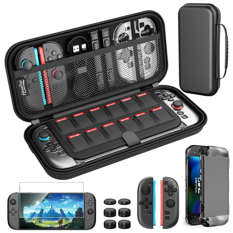 HEYSTOP Switch 2 Case for Nintendo Switch 2 Protective Carrying Case Set with PC Switch 2 Cover and TPU Grip Cover for Switch 2 Joycon Large Capacity Storage Design for Nintendo Switch 2 Accessories - Image 2