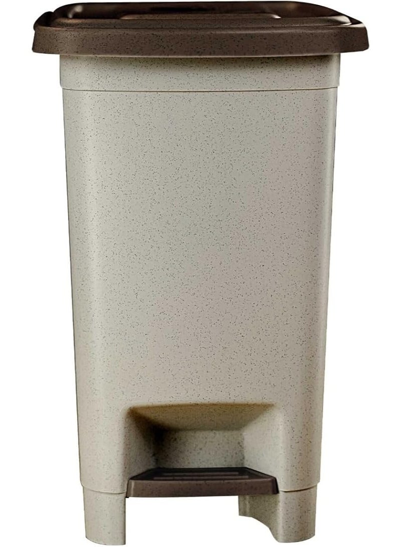 Aksa Slim Trash Bin 25 Liter Beige With Brown Lid - Image 2