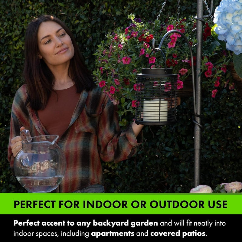 Yard Butler حديقة معلقة من يارد تي 5 - ثلاثة أعمدة راعٍ لتعليق النباتات في الهواء الطلق أو الداخل - حاملين دائريين لوعاء النباتات - قاعدة مقاومة للانقلاب وث pole مركزي من الصلب، أسود، (IYT5) - Image 3